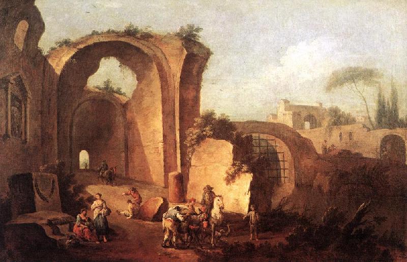 ZAIS, Giuseppe Landscape with Ruins and Archway oil painting image